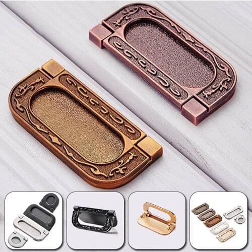 Wardrobe Door Drawer Cabinet Handle Concealed Invisible Puller Knobs Simple Hardware Embedded Shell Flat Handle Furniture