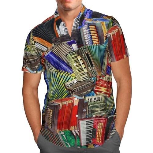 Electronic Organ 3D Beach Hawaiian 2021 Summer Shirt Short Sleeve Shirt Streetwear Oversized 5XL Camisa Social Chemise Homme