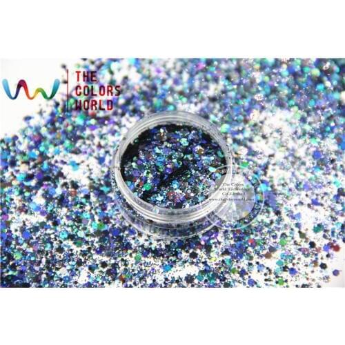 HA251504-221 Mix Laser Holographic Colors Hexagon Shape Glitter Sequins for nail art DIY decoration Halloweens decorations