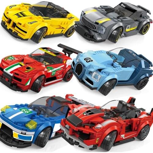 City Vehicle Car Speed Champion Building Blocks Racing Super Sports Car Garage Moc Model Educational DIY Toys For Boys