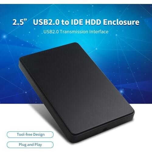 USB2.0 to IDE HDD Enclosure Hard Disk Case 2.5'' IDE 480Mbps plug and play Portable Hard Disk Box Tool-free HDD Enclosure case