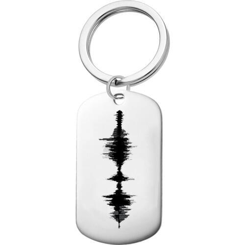 Hot Selling Jewelry Stainless Steel Tag Necklace Electrocardiogram Radio Wave Pendant Military Pendant Necklace Sweater Chain