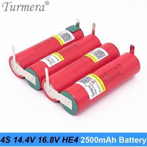 4S 16.8V 14.4V Lithium Battery Pack 18650 HE2 2500mah 20A 35A Discharge Current for Screwdriver Battery and Shurik (customize)