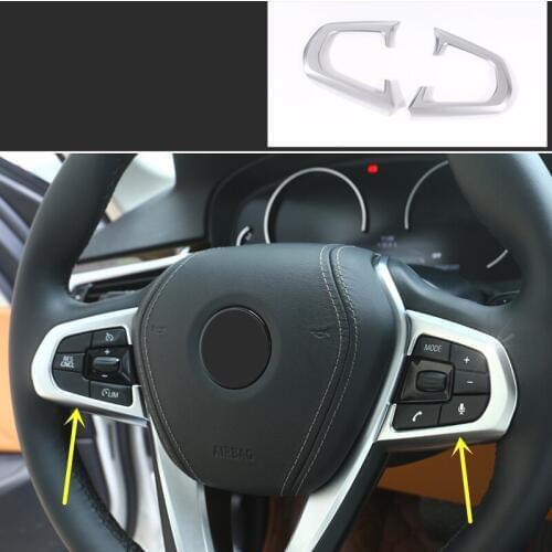 For BMW X3 G01 2018 ABS Matte Interior Steering Wheel Button Cover Trim 2pcs Car Styling Accessories