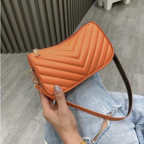 New Fashion Shoulder Bag Embroidery Pu Leather Baguette Bags For Women Small Handbags And Purses Female Casual Hand Bag