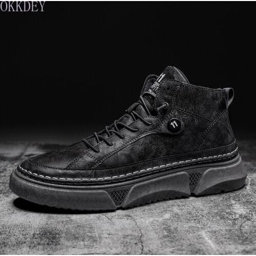 2020 New Casual Big Brand Shoes Hight-Top Autumn Trend British Style All-match Mens Shoes