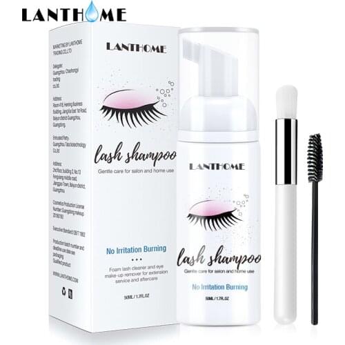 New 50ml Professional Eyelash Shampoo Kit Eyelash Extension Foam Cleanser Individual Flase Eyelash Detergent Makeup Remover