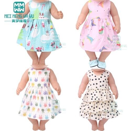 Clothes for Dolls Fits 43CM Toy New Born Doll Accessories Fashion Bow-Knot Dress