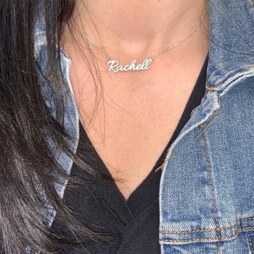 Custom stainless steel name necklace ladies personality simple custom letter pendant necklace men and women gift jewelry