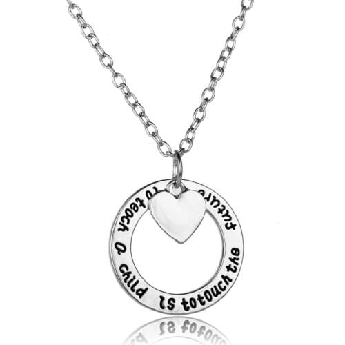 Teachers Necklace - Teacher Gifts -Nanny Necklace -Teach A Child Is To Touch Future Pendant Chain Charms Hot New Jewelry