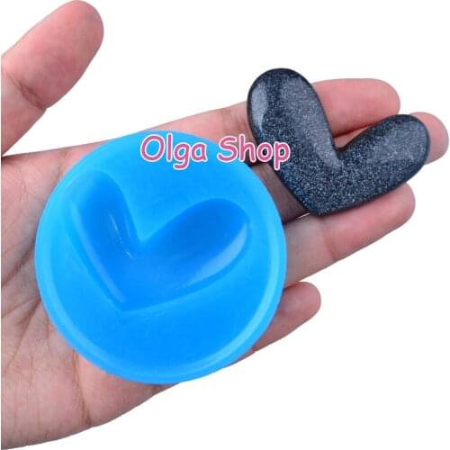 PYL196 47.1mm x 33.5mm Heart-shaped Silicone Mold Fondant Cake Decoration Candy Resin Clay Earrings Necklace Craft Soap Candle