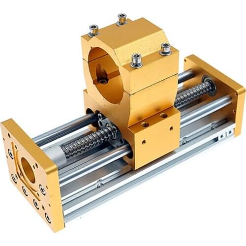 2060V 6cm Stroke Aluminium Profile Z-Axis Screw Slide Table Linear Actuator Kit for CNC Router 52mm Clamp