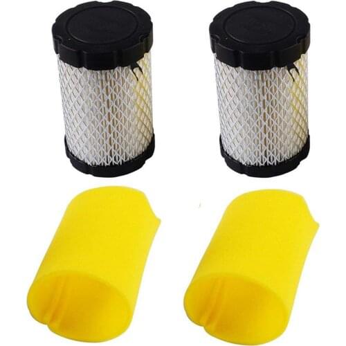 Mower Air Filters Replace for Briggs Stratton 796031 (591334 or 594201) Plus 797704 Foam Pre-Cleaner (Pack of 2) Retail