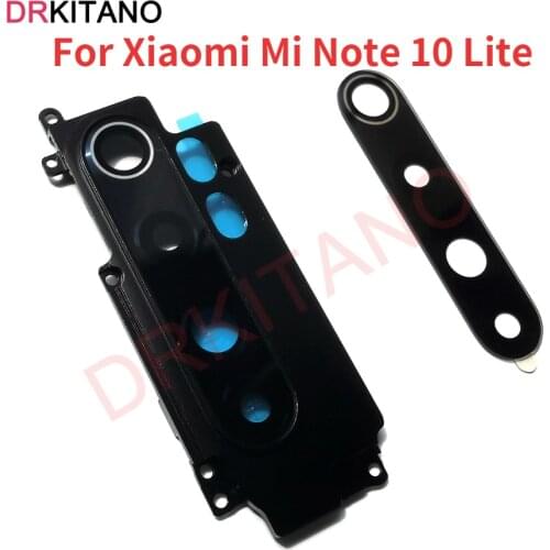 Rear Back Camera Lens Glass For Xiaomi Mi Note 10 Lite Camera Glass Lens+Camera Frame Holder Bezel Note10 Lite Replacement Parts