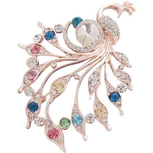 Womens clothing Decoration Peacock Zircon Brooch Fashion Clothing Accessories Alloy Pin