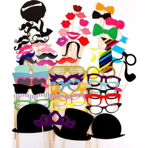 Fun Wedding Decoration Photo Booth Props DIY Mustache Lips Glasses Mask Photobooth Accessories Wedding Party Supplies Props
