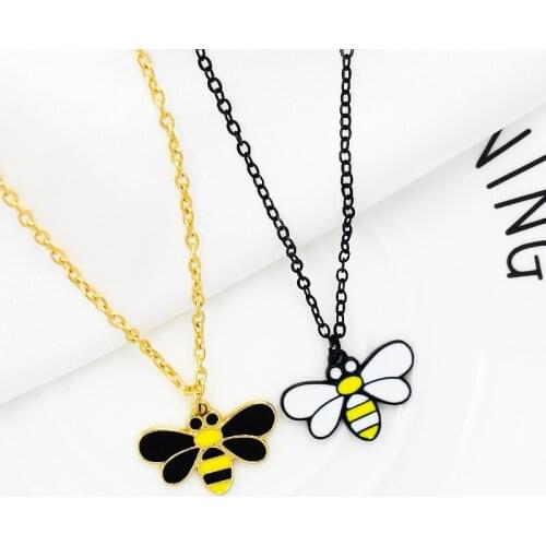 Creative Cute Bee Pendant Necklace For Women Korean Trend Ladies Wedding Collarbone Chain Fashion Party Jewelry Girl Gifts