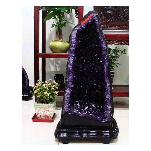 ZSR 904++++++Pure natural Uruguay Amethyst hole agate cornucopia smile ornaments wholesale spot new money