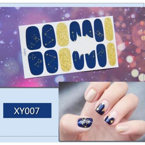 1pcs 3D Nail Art Sticker Summer Starry Sky Nail Wraps Gold Star Moon Adhesive Tips Slider Nail Sticker Manicure Decorations