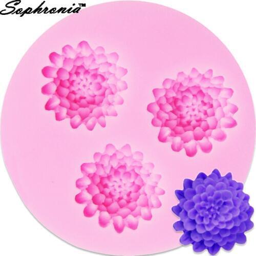 10pcs/set Chrysanthemum Cake Decoration Silicone Mold Flower Chocolate Mold Baking Sun Flower Candy Gerbera Daisy Flower M042
