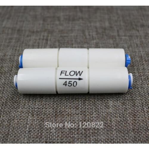 2pcs/set Water Filter Parts RO Flow Restrictor 450cc 1:3 With 1/4" Hose Quick connection Reverse Osmosis Machine 50 75 100gpd