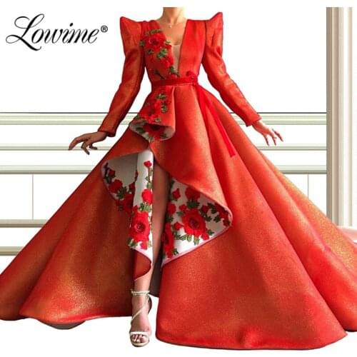 2020 Embroidery Evening Dresses Formal Dubai Dress Saudi Arabia Full Sleeves Prom Party Gowns Special Occasion Women Wear Dress