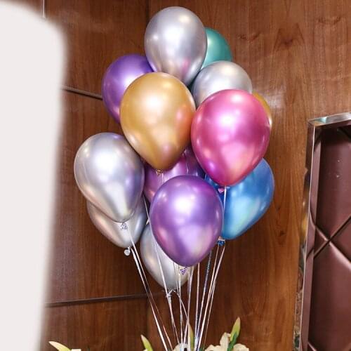 3.5g Metallic Balloons gold Latex Wedding glossy metal Ballon kids Birthday Party home decorating balloon supplies 12 inch