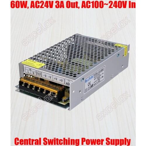 3A 60W DC 24V Output AC 110V 220V In Centralized Power Supply Central Switching Power Source for CCTV Camera Security System