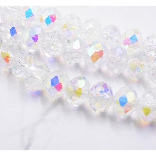 3x4mm//4x6mm/6x8mm AB Crystal Rondelle Beads Faceted Glass Beads for Jewelry Making DIY Female Bracelet Necklace Jewelry