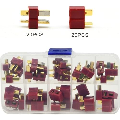 40PCS (20sets) Male/Female Dean Connector T plug For ESC RC Lipo Battery Male & Female Style For RC LiPo Battery ESC
