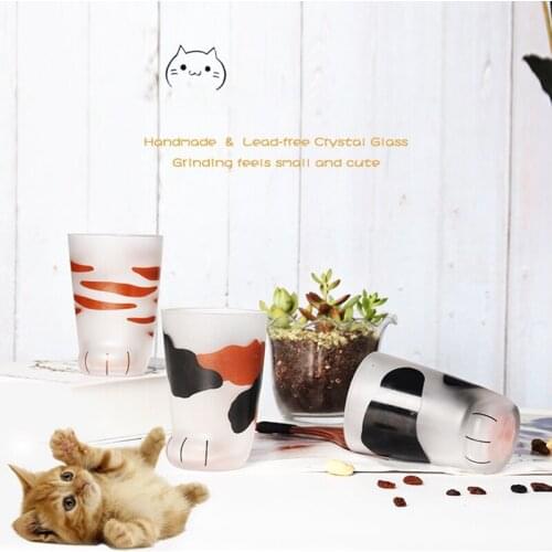 400ml Creative Cute Cat Paws Glass Tiger Paws Mug Office Coffee Mug Tumbler Porcelain Cup