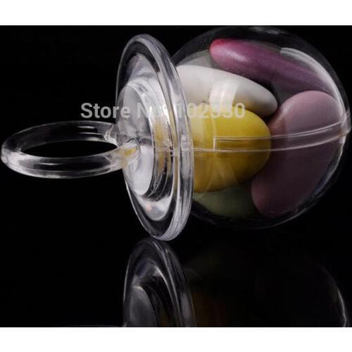 600pcs/lot 7.5*4.5*4.5cm Nipple Ring Baby Shower Candy Bottle Baptism Christening Birthday Gift Favors Chocolate Bottle