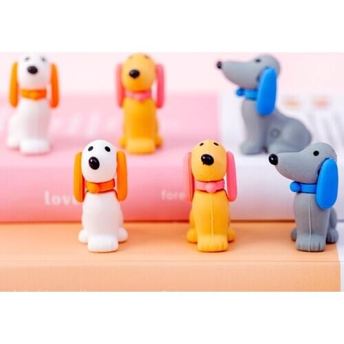 8 PCs Super Cute Dog Eraser Student Creative Eraser Stationery Wholesale