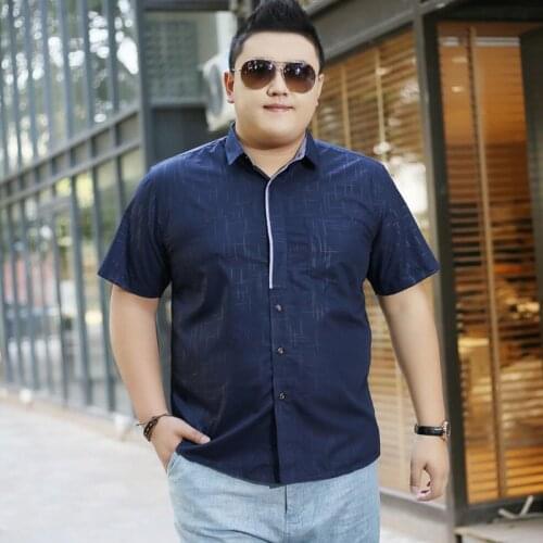 Big Mens plus size clothing big size casual male shirt big yards loose summer short-sleeve shirt 8XL 7XL 145kg