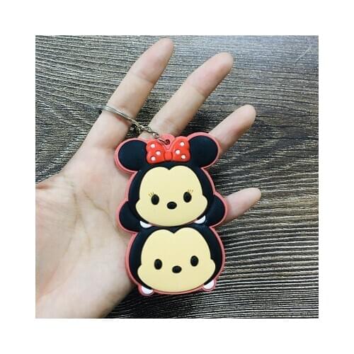 Disney Mickey Pooh Stitch Fashion Anime Toy Figures Keychain Cartoon Keyholder Birthday Children Gifts