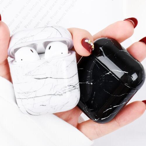 For Apple Airpods Cover Case For AirPods Headset Hard PC Protective Shell Marble Painted Case For AirPods 1 2 Charging Box Bags