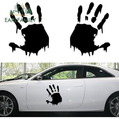 EARLFAMILY 57cm x 43cm 2x Zombie Bloody Hand Graphic (one For Each Side) Car Sticker Truck door Vinyl Decal Wall Decoration
