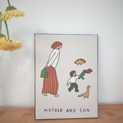 INS Korean Hand-painted Photo Frame Childrens Room Background Wall Decoration Hanging Picture Frame Living Room Decoration