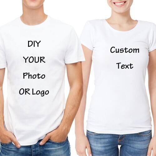 CUSTOM TEXT T-shirts Vogue Round Neck Oversize Top DIY Photo Logo Brand Recreational Spring Summer Customized Print Tshirt