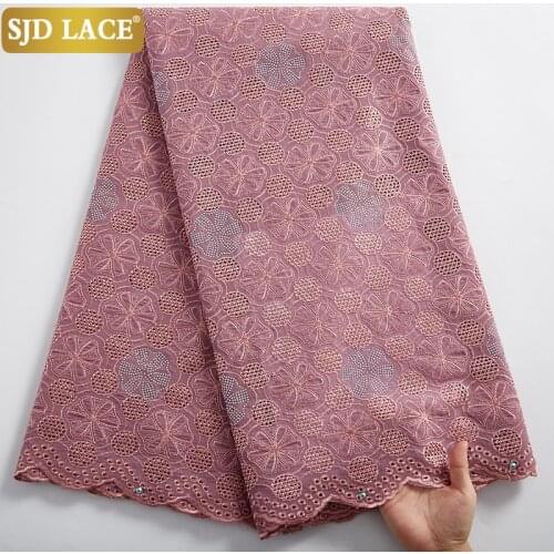 SJD LACE Onion African Lace Fabric 2021 High Quality Dubai Holes Cotton Latest Swiss Voile Lace In Switzerland For Wedding A2389