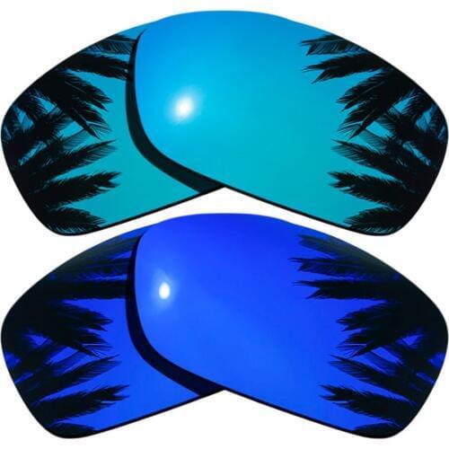 Ice Blue Mirrored Coating+Purple Mirrored Coating) 2-Pairs Polarized Replacement Lenses for Hijinx 100% UVA & UVB Protection