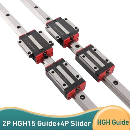 2PCS HGH15 linear guide rail 4PCS slide bearing block HGH15CA flang HGW15CC for CNC worm wheel edging machine