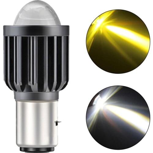 Motorcycle Modified Headlights With Lens H4 H6 Bulbs Two-Color Far And Near Beam Light Car LED Headlights