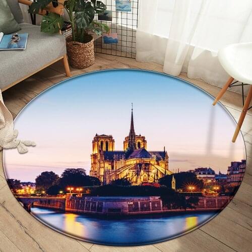 Anti-slip Bedroom Mat Area Rug Landscape 3D Printed Living Room Decor Carpet Pattern Of Flannel Famous Carpets Paris Sights In
