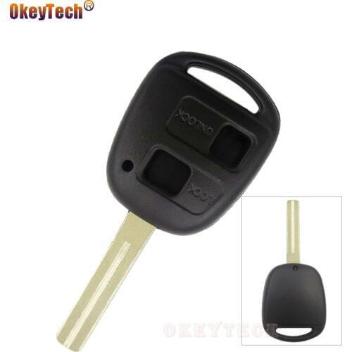 OkeyTech for Toyota Avensis RAV4 Corolla 2 Button Key Shell Toy48 Blade Replacement Blank Key Entry Remote Key Case Fob Cover
