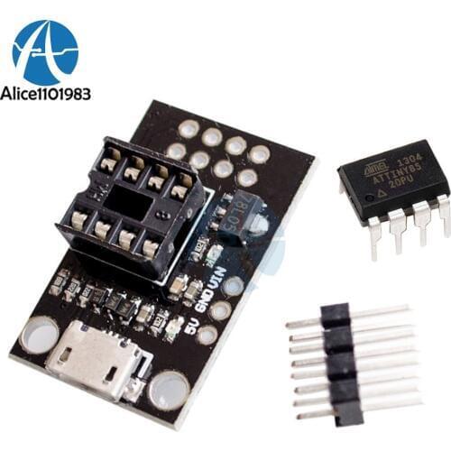 Pluggable Development Bare Board For ATtiny13A ATtiny25 ATtiny45 ATtiny85 Programming Editor Micro Usb Power Connector Module