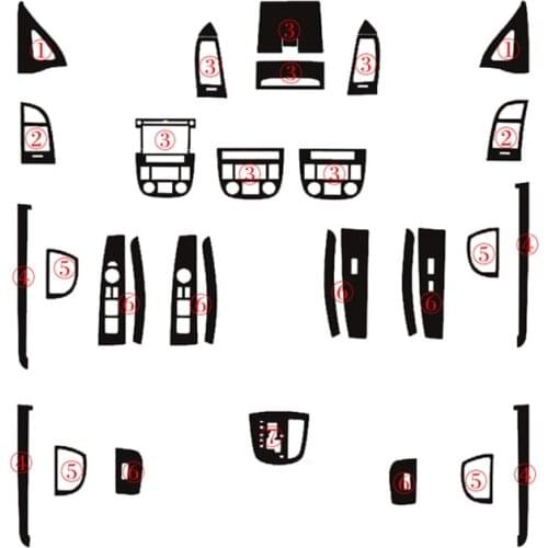 Full Set Interior Matte Carbon Fiber Center Console Durable Wrap Protector Vinyl Decoration Sticker For Hyundai Santa Fe 2006-12