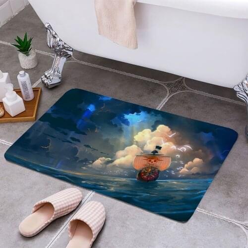 One Piece Going Merry Cheaper Anti-slip Modern Area Rugs Living Room Balcony Bathroom Printed Carpet Doormat Hallway Bath Mat