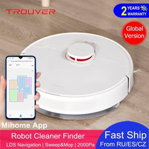 Xiomi TROUVER Robot Vacuum Mop Cleaner RLS3 Finder Wet Mop LDS Laser Navigation Xiaomi Mihome APP Remote Control Global Version