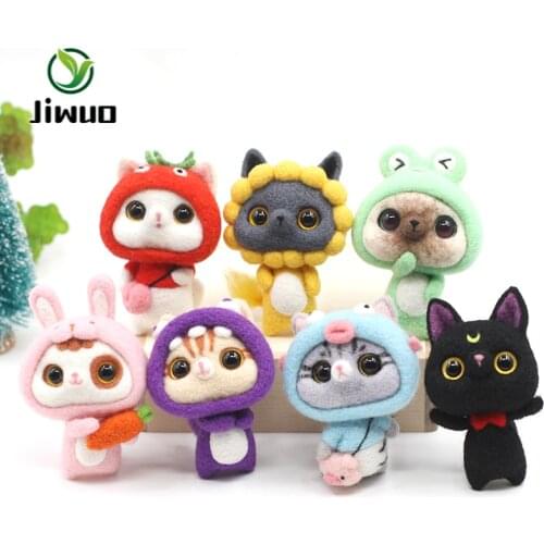 Jiwuo Wool Felt Craft DIY Unfinished Poked Set Handcraft Kit Needle Handmade Material Bag Creative Birthday Gift For Beginners